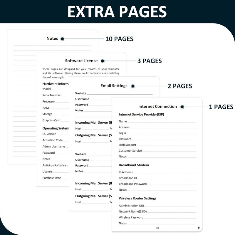 COMKISO Store Password Book with Individual Alphabetical Tabs Laminated, Large Print Password Keeper Book for Seniors, A5 Hardcover Internet Password Log Book to Record Website Login Details - Floral - Image 4